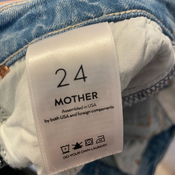 Mother Denim Distressed straight leg light wash jeans size 24 - Picture 3 of 5